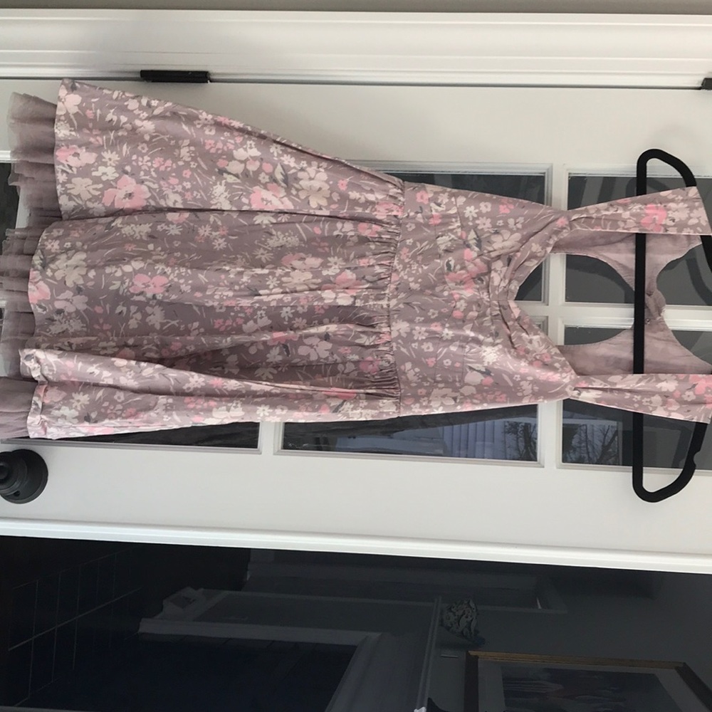 Lavender and blush floral dress